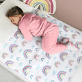Hygge Sheets® Potty Training Bed Pads | 100% Waterproof | Bed Wetting Sheets for Single and Toddler Beds | Non Slip, Easy to Change at Night | Includes Free Children's E-Book | UK Brand | Rainbow