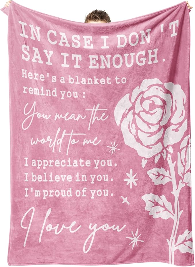 Craftique Valentines Gifts for Her, Anniversary Blanket Gifts for Girlfriend, Wife Birthday Gifts, Mothers Day, Christmas, Wedding Gifts for Her, I Love You Blanket, 60" * 50"