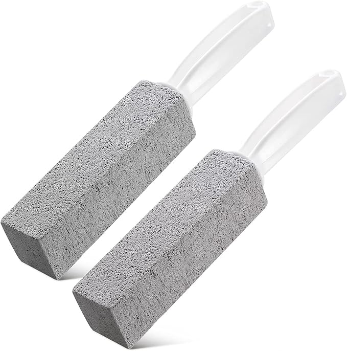 2-Pack Pumice Stone for Toilet Cleaning, Heavy Duty Limescale & Hard Water Remover with Handle – Safe for Porcelain, Ceramic, Toilet Bowl Rings and Bathroom Surfaces