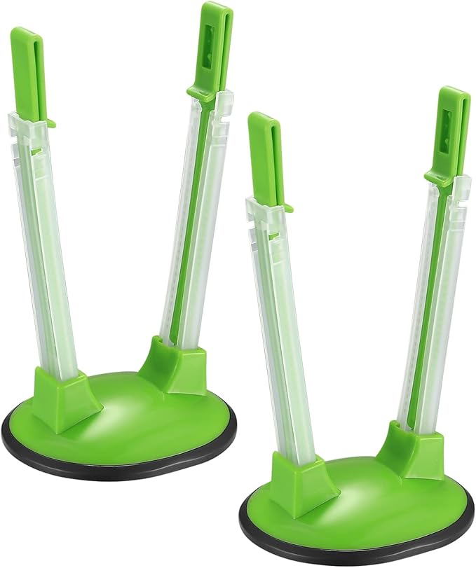 2 Pcs Baggy Racks, Adjustable Sandwich Bag Stand Holders, Food Storage Bags Clips Stands, Plastic Reusable Freezer Bag Racks Holders - Green (2)