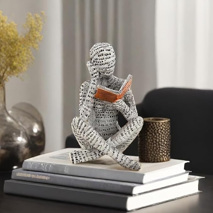 Modern Abstract Reading Figure Unique Home Decor for Bedroom, Desk, Office for Friends