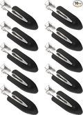 Hairpin 10 Pcs No Crease Hair Clips No Bend Hair Pins Curl Clip Makeup Application Hair Pin for Girl Woman Hairdressing Bangs Fringe Hair Styling (Black)