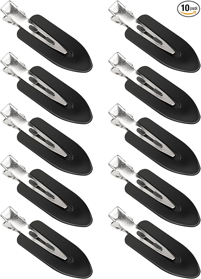 Hairpin 10 Pcs No Crease Hair Clips No Bend Hair Pins Curl Clip Makeup Application Hair Pin for Girl Woman Hairdressing Bangs Fringe Hair Styling (Black)