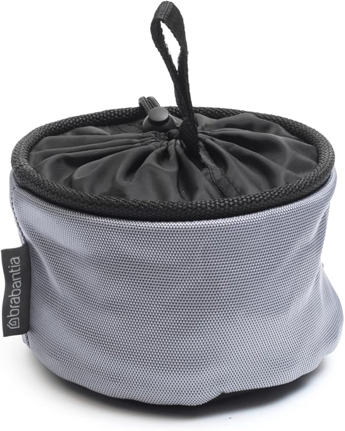 Brabantia - Peg Bag - Laundry Rack Accessory - Holds Up to 75 Pegs - with Closing Cord - Attach to Drying Rack, Drying Line or Trousers - Storage Hamper - Grey - 16 x 16 x 16 cm