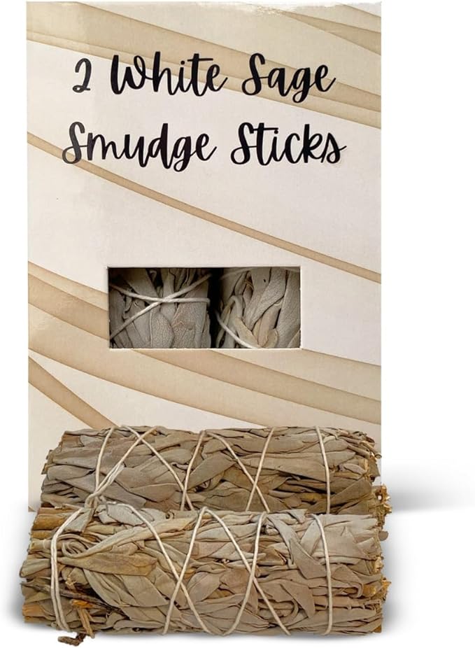 VIE Pack of 2 White Sage Smudge Sticks(4”)–Premium,Natural & Ethically Sourced for Smudging,Home Cleansing,Meditation & Energy Healing | Remove Negative Energy & Bad Vibes | Spiritual & New Home Gift