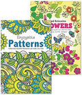 Martello Pattern/Flowers Adult Colouring Books, Relaxation Anti Stress Ideal Xmas Gift Pack of 2