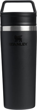 STANLEY 1913 Cafe to-Go Travel Mug 0.47L - Keeps 5 Hours Hot - 6 Hours Cold - Stainless Steel Thermal Mug - Dishwasher Safe - Easy-Carry Handle - Insulated Coffee Cup - Black 2.0