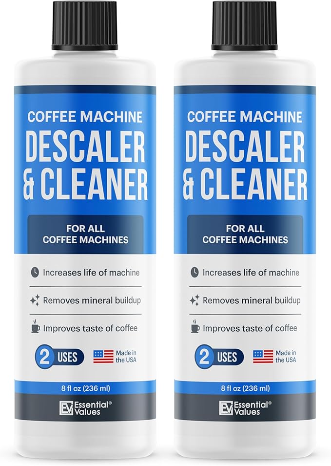 Essential Values Coffee Machine Descaler for Coffee Machines Cleaner - Descaler Liquid - Compatible with Delonghi, Nespresso, Dolce Gusto, Sage, Lavazza and More - 473ml 4 uses