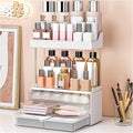Makeup Organiser, 3 Tier Drawer, Cosmetics Organiser, Versatile Cosmetic Storage, Large Vanity Organiser, Dressing Table Organiser, Anti-Slip Design, Countertop Bathroom Storage, Clear