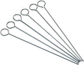 KitchenCraft Flat Kebab Skewers, Stainless Steel, Set of 6 Reusable Metal Skewer Sticks, Simple Cleaning, 2cm (8'')