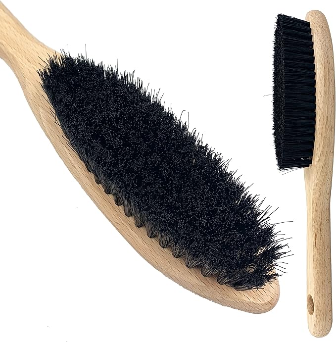 Newman and Cole Wooden Clothes Brush, Synthetic Bristle Clothes Brush for Suits, Suede, Velvet, or Wool − Lint Brush for Fabrics to Easily Remove Fluff, Fuzz, Dust, Lint, and Pet Hair to your Garments