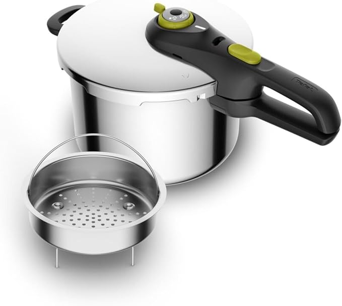 Tefal Secure 5 Neo Stainless Steel Pressure Cooker, 6L, Induction Compatible, Silver, 5 Safety Devices, Durable and Easy to Use, P2530738