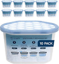 CUQOO Disposable Dehumidifier for Home 500ml, Pack of 10 Moisture Absorber Dehumidifiers for Damp, Mould, Kitchen, Wardrobe, Bedroom, Caravan, Office, Garage, Bathroom - Mini Condensation Absorbers