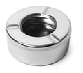 bar@drinkstuff Windproof Stainless Steel Ashtray – Compact 2-Piece Windproof Lid & Base Design, 3 Notches
