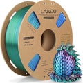 LANDU Silk Tri-Color PLA Filament 1.75mm 1Kg, Triple Color Silk PLA Filament, Rainbow PLA Filament, Neatly Wound 3D Printer Filament, 3 in 1 Multi Color Filament +/-0.02mm, Red Blue Green