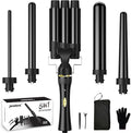 janelove Hair Curler 5 in 1 Curling Wand Set with 3 Barrel Hair Waver and 4 Interchangeable Ceramic Curling Iron 10-32mm for Long Medium Short Hair