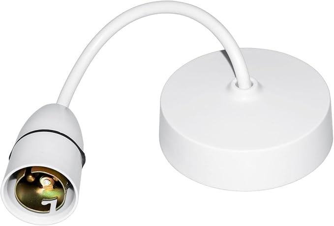 Caldarax Ceiling Pendant Light Fitting, B22 Lamp Holder, 6”(150mm), White Plastic Light Bulb Holder, Ceiling Rose for Kitchen Island Living Room Bedroom Dinning Room Lightings