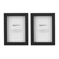 Amazon Basics Rectangular Photo Frame with Mat, 13 cm x 18 cm matted to 15 x 10 cm, 2-Pack, Black