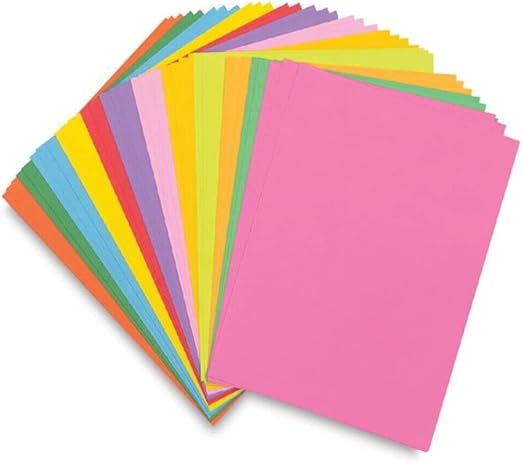 JKG® 220gsm A4 Card Paper - Coloured Card Paper | Kids Kraft Paper | Printer & Drawing Card | DIY Xmas Coloured Craft for Kids Arts | Assorted Colours (15 Cards)