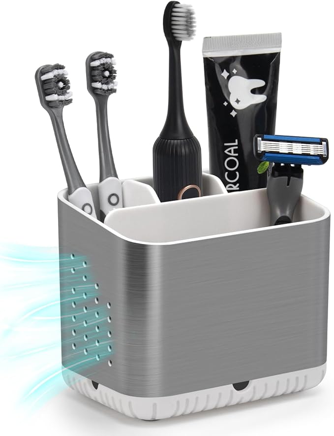 Toothbrush Holders for Bathroom Detachable Toothpaste Holder With Drainage Easy Clean Electric Toothbrush Holder With 4 Slots For Family