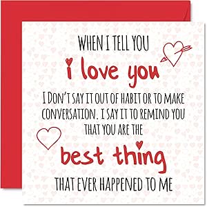Cute Valentines Card for Him Her - I Love You, You Are The Best Thing, Anniversary Birthday Card Boyfriend Girlfriend Husband Wife Partner, 145mm Romantic Greeting Cards Fiance Fiancee