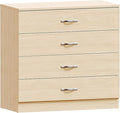Vida Designs Riano 4 Drawer Chest of Drawers, Metal Handles and Runners, Anti-Bowing Drawer Support, Bedroom, Nursery Furniture, Pine