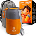 GOOD FOR YOU - Thermal Food flasks for hot food, Soup containers, ideal as a thermal lunch box, soup flask or food warmer lunch box - Stainless Steel insulated hot food flask - Orange