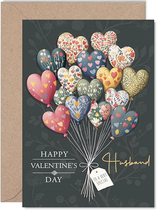 Husband Valentines Day Card - Always & Forever - Happy Valentines Card for Husband from Wife Partner, 5x7 Inch Valentine Greeting Cards