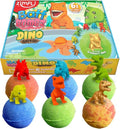 ZIMPLI - 6 x Large Dino Surprise Bath Bombs, 6 Surprise Dinosaur Toys Included, Boys Bath Toys, Christmas & Birthday Gifts, Baff Bomb Present for Kids