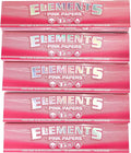 Elements Ultra thin King Size Slim PINK rolling paper - 5 booklets / 160 papers