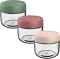 3-Pack 10oz Glass Jar with Screw Lid Leakproof Overnight Oats Container, Yogurt Jars, Yogurt Pot, Oatmeal Salad Jars, for Cereals Milk Fruit Condiment Dressing, 3 Colors (3-Pack 280ml)