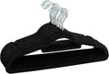 Livel 50 Velvet Suit Hangers - Heavy Duty Black Clothes Hangers With Non-Slip Premium Finish - 360 Degree Swivel Hook for Coats, Jackets, and Trousers