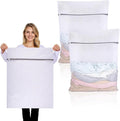 2 PCS Large Mesh Laundry Bags with Zips, 80x60cm Reusable Laundry Bags for Washing Machine Washing Bags for Laundry Delicates Wash Bags for Sweater, Coat, Lingerie, Travel Organizer(XXL, White)