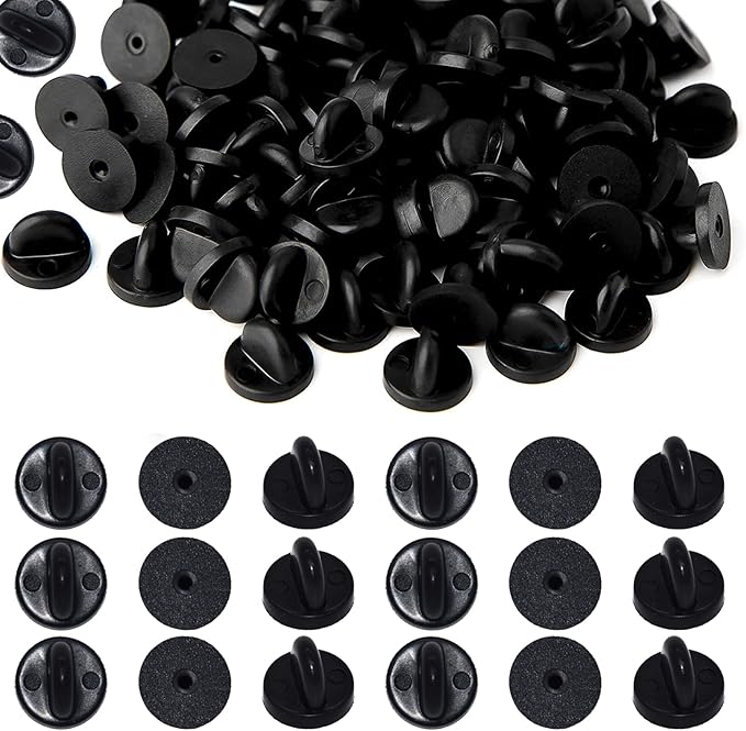 30PCS Rubber Butterfly Pin Backs, 11.5mm PVC Replacement Butterfly Clutch Pin Backs in Uniform Locking Style for Brooch, Jewelry Making, Hats, Badges