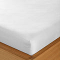 Double Fitted Sheet - 135 x 190cm with 30cm Deep Pocket, Soft Brushed Microfibre, Wrinkle-Free, Easy Care, Fade & Shrink Resistant by MAGNA COLLECTION (White, Double)