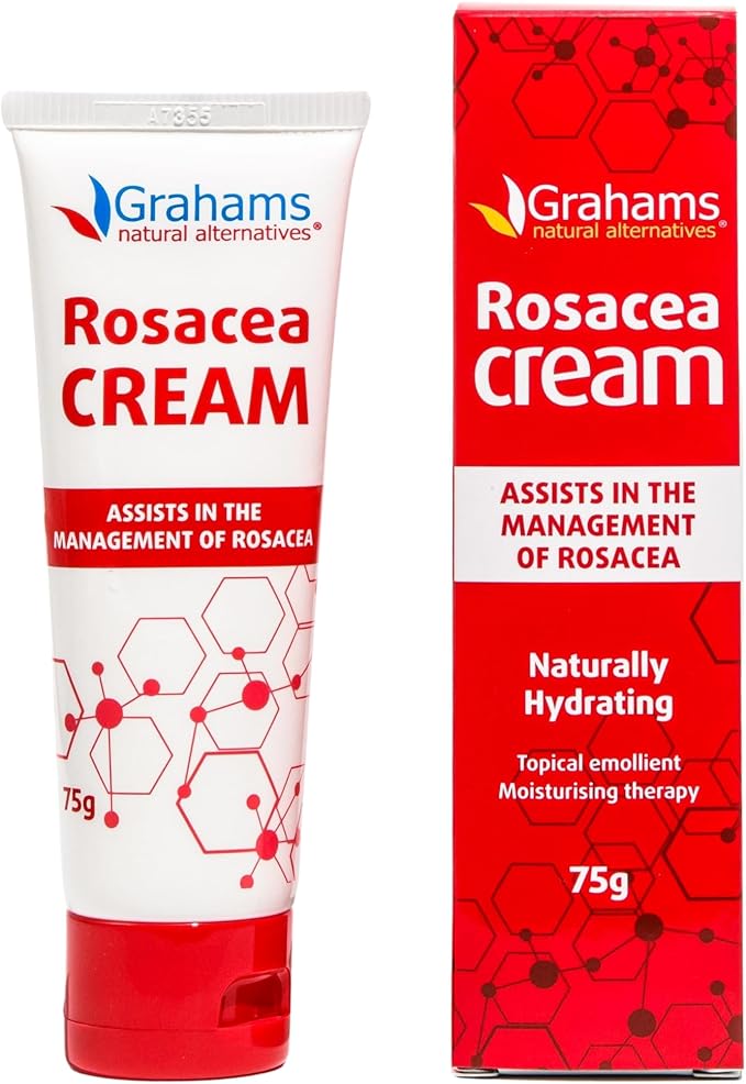 Grahams Natural Rosacea Cream - Clinically Proven Anti-Redness Treatment for Face to Soothe, Moisturise, Hydrate & Calm Sensitive Rosacea-Prone Skin - Hypoallergenic, Steroid-Free (1 x 75 g)