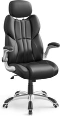 SONGMICS Office Chair, Ergonomic Gaming Chair, Adjustable Headrest, Tilt Function, Foldable Armrests, Swivel Castors, Adjustable Height, E-sports Chair, Ink Black OBG65BKUK