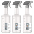 MR.SIGA 24 oz Plastic Spray Bottles for Cleaning Solutions, HDPE Commercial Grade Refillable Water Spray Bottle with Measurements and Adjustable Leak Proof Nozzle, 3 Pack