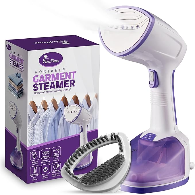 Clothes Steamer - Powerful 1500W Clothes Steamer Handheld - Clothes Steamer For Home - Upgraded 350ML Water Tank - Travel Steamer For Clothes - 25s Heat Up - Wrinkle Remover