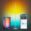 Govee LED Floor Lamp RGBIC, Modern Corner Lamp Silver, with 61 Scene Modes and 8 Music Sync Modes, Work with Matter and Alexa, Dimmable Mood Lighting Ideal for Living Room, Bedroom[Energy Class G]