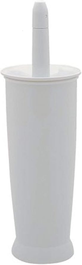 Addis Closed Toilet Brush Set, Plastic, White, 12.5 x 12.5 x 39 cm, 510284