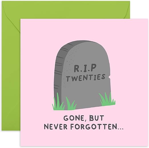Central 23 30th Birthday Card - 'RIP Twenties' - Funny Birthday Cards for Women Men Age 30 - Daughter Granddaughter - Him Her - 30 Year Old - Comes With Fun Stickers