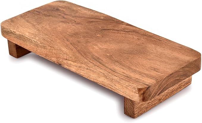 Samhita Display Stands Acacia Wood Modern Farmhouse Décor Displays Decorations for Rustic Home and Kitchen Décor (22.86cm x 10.16cm x 3.81 cm)