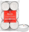 Price's - Maxi Tealights - Pack of 12 - Unscented - 10 Hour Burn Time - Quality White Wax[Energy Class A]