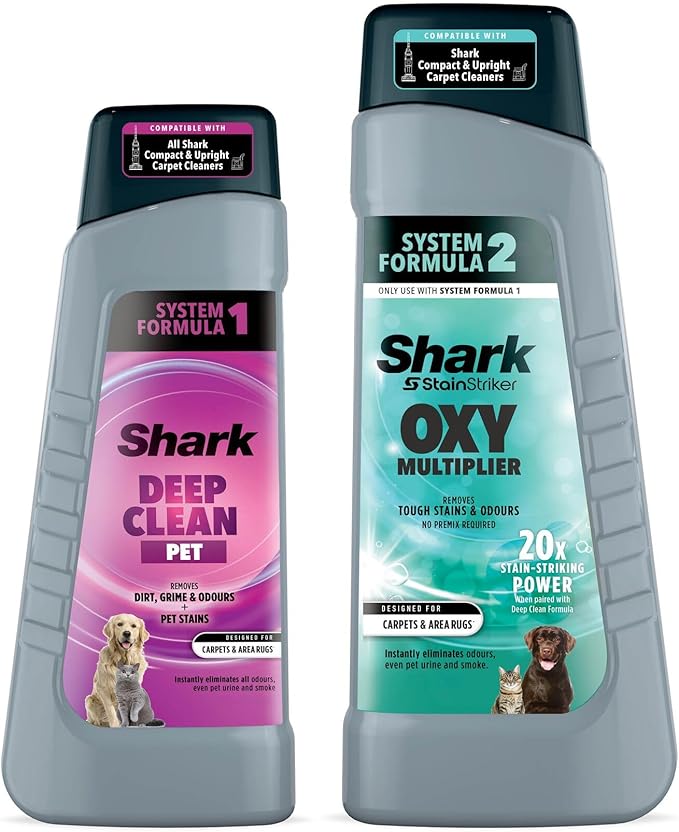 Shark 4970YY200UK StainStriker Formula Bundle 946ml Oxy Multiplier Refill and 473ml Deep Clean Pet Carpet Extractor Solution, 1.42 liters, Black