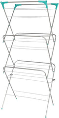 Ram® 3 Tier Deluxe Airer Foldable Heavy Duty Clothes Airer With 4 CORNER HOOKS And Sock Dryer 14M Airing Capacity