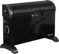EMtronics 2000W Portable Electric Convector Heater Radiator with 3 Adjustable Heat Settings and Over Heat/Tip Over Cut-Out Function - Black