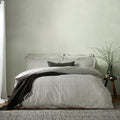 furn. Yard Hebden Mélange Stripe Cotton Duvet Set – Ultra Soft Reversible Striped Bedding (Black – Super King)