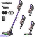 Cordless Vacuum Cleaner, 45Kpa/60Mins/450W Stick Vacuum Cleaner for Home, Anti-Tangle Vacuum Cleaners with Detachable Battery & Self-Standing, Lightweight Vacuum for Floor Carpet Pet Hair Purple