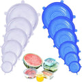 Silicone Stretch Lids, 12 Pack of Silicone Food Covers, BPA and Expandable to Fit Various Shape of Containers, Dishes, Bowls, Safe in Dishwasher, Microwave and Freezer